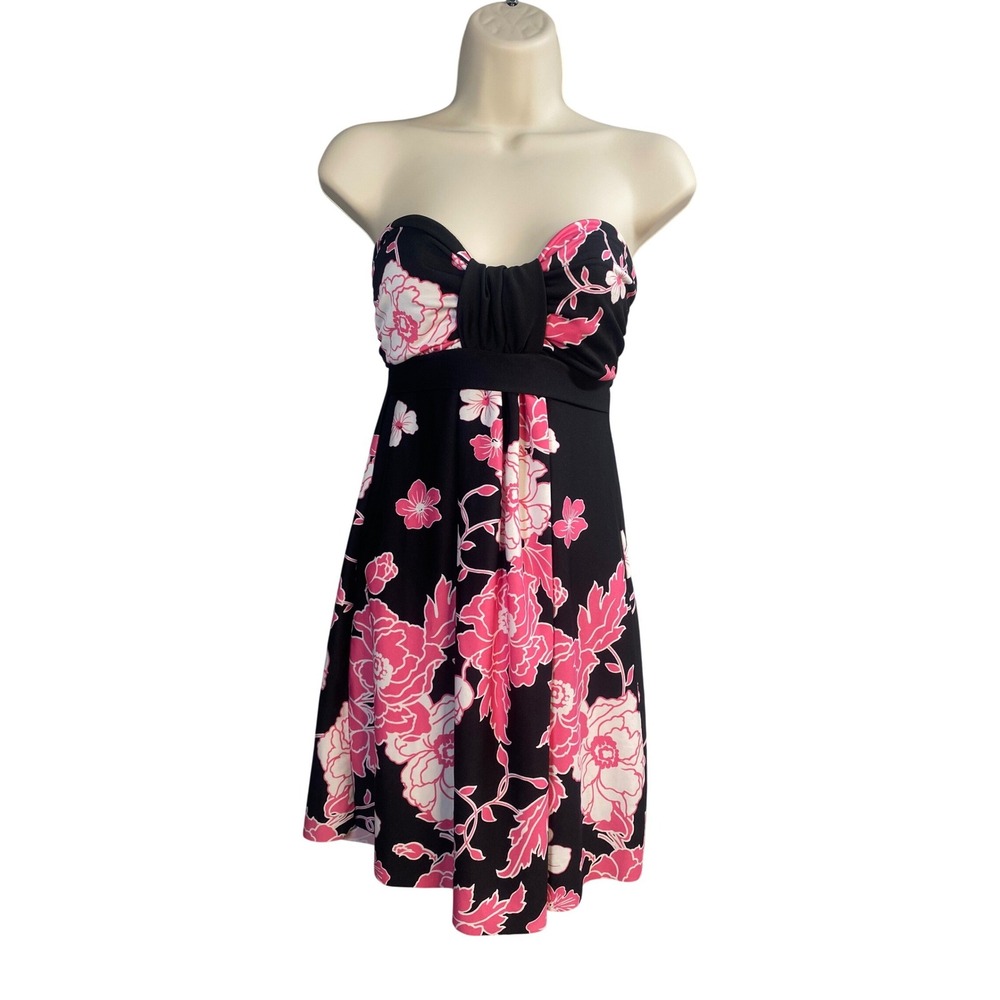 Wet‎ Seal Babydoll Halter Top Womens XS Floral Strapless Y2K 2000s Going Out